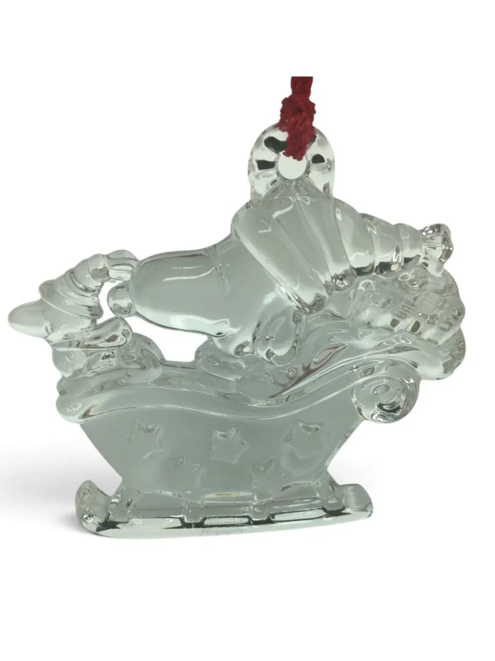 Waterford Marquis Crystal PEANUTS SNOOPY 50th Anniversary Sleigh Ride Ornament